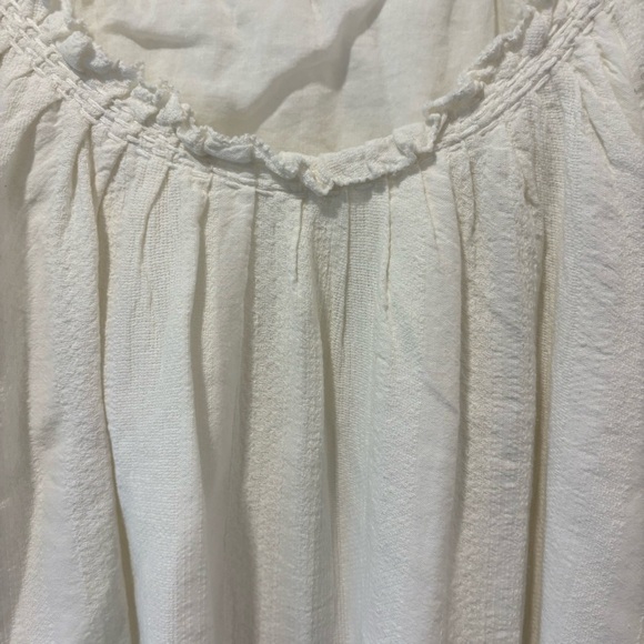 Faherty Annabelle White Organic Cotton Flax Dress Peasant Cottagecore Costal - Picture 8 of 14